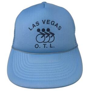 Royal Pacific Las Vegas OTL Cycling 5 Panel Trucker Hat Blue Black Mesh OSFM Cap